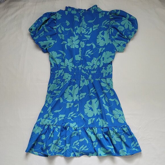 Umgee Blue & Teal Floral Mini Dress Size Small - Picture 2 of 6